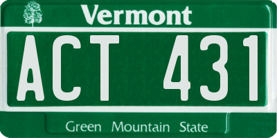 VT license plate ACT431