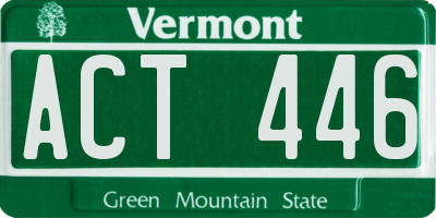VT license plate ACT446