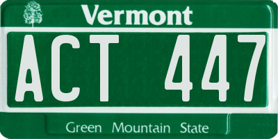 VT license plate ACT447