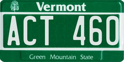 VT license plate ACT460