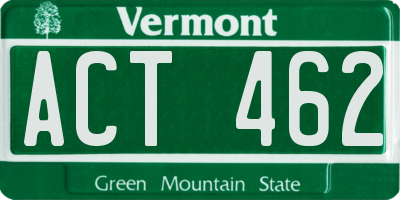 VT license plate ACT462