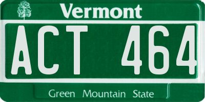 VT license plate ACT464