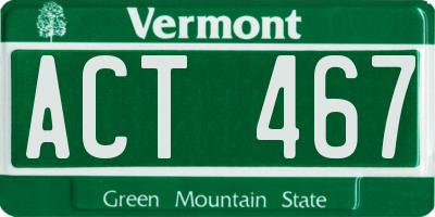 VT license plate ACT467