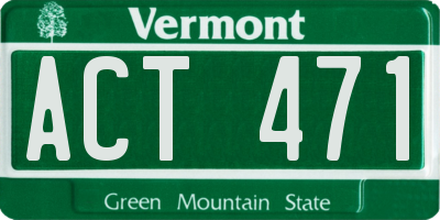 VT license plate ACT471