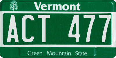 VT license plate ACT477