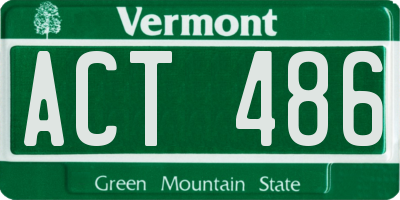 VT license plate ACT486
