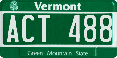 VT license plate ACT488