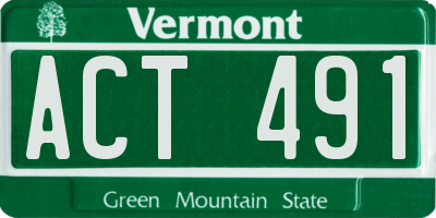 VT license plate ACT491