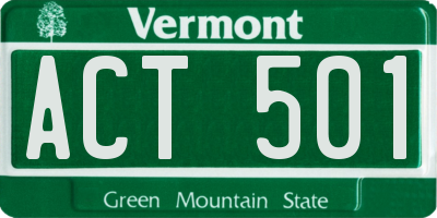 VT license plate ACT501