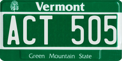VT license plate ACT505