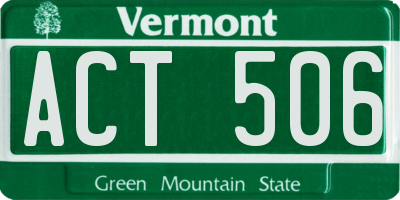 VT license plate ACT506