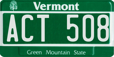 VT license plate ACT508