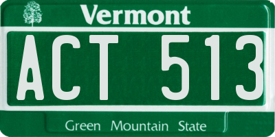 VT license plate ACT513