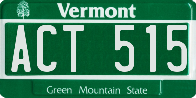 VT license plate ACT515