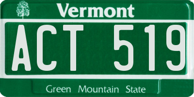 VT license plate ACT519