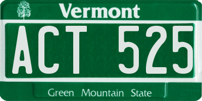 VT license plate ACT525