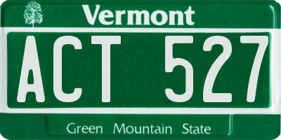 VT license plate ACT527