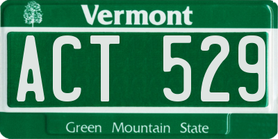 VT license plate ACT529