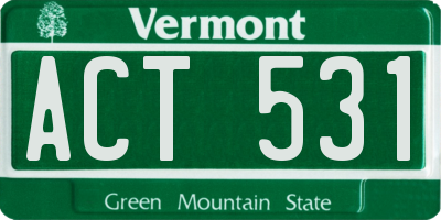VT license plate ACT531