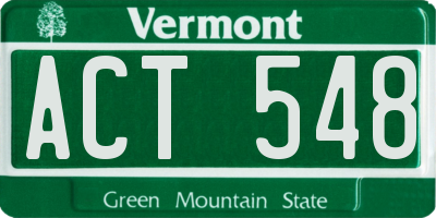 VT license plate ACT548