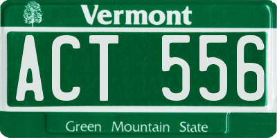VT license plate ACT556