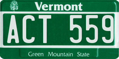 VT license plate ACT559