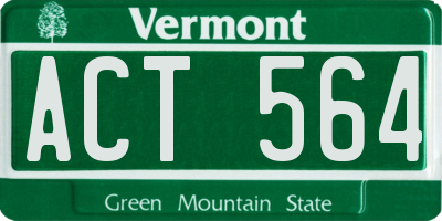 VT license plate ACT564