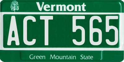 VT license plate ACT565