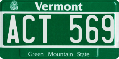 VT license plate ACT569