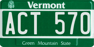 VT license plate ACT570