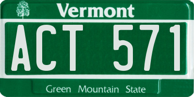 VT license plate ACT571