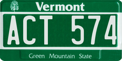 VT license plate ACT574