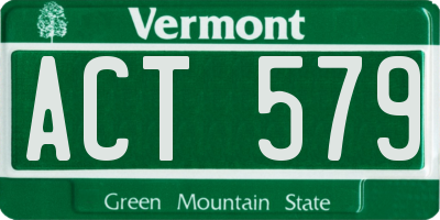VT license plate ACT579
