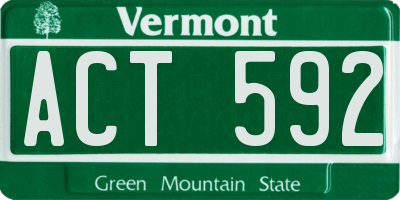 VT license plate ACT592