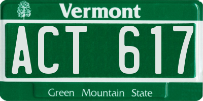 VT license plate ACT617