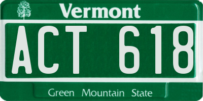 VT license plate ACT618