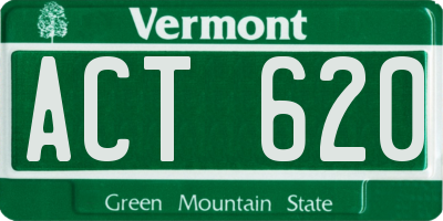 VT license plate ACT620
