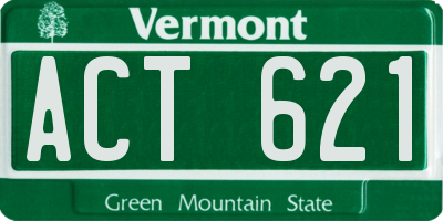 VT license plate ACT621