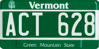 VT license plate ACT628
