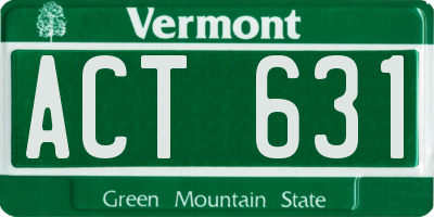 VT license plate ACT631
