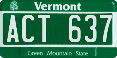 VT license plate ACT637