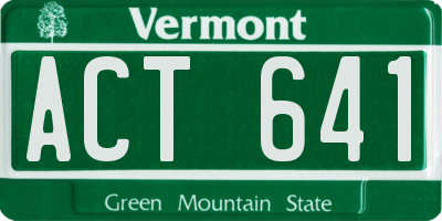 VT license plate ACT641