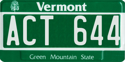 VT license plate ACT644