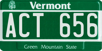 VT license plate ACT656