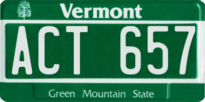 VT license plate ACT657
