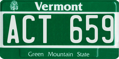 VT license plate ACT659