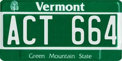VT license plate ACT664