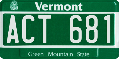 VT license plate ACT681