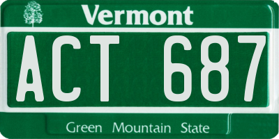 VT license plate ACT687