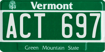 VT license plate ACT697